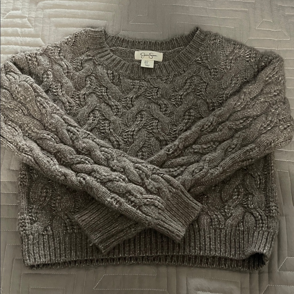 Jessica Simpson Charcoal Cable Knit Sweater